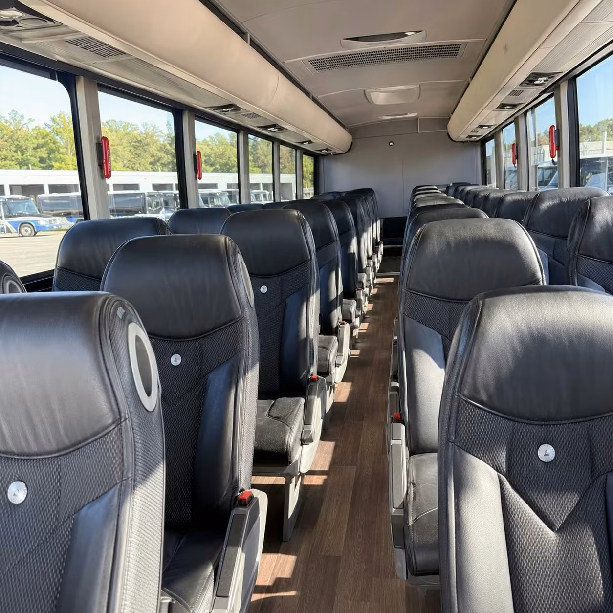56 passenger charter bus inside